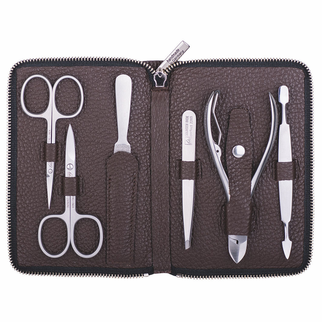 Manicure Rv-Etui Braun 6-Tlg Inox Serie "Piemont"