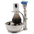 Rasierset silber glänzend, Rasierpinsel "rein Dachs", Mit Original. Gillette Mach3 Rasierklinge