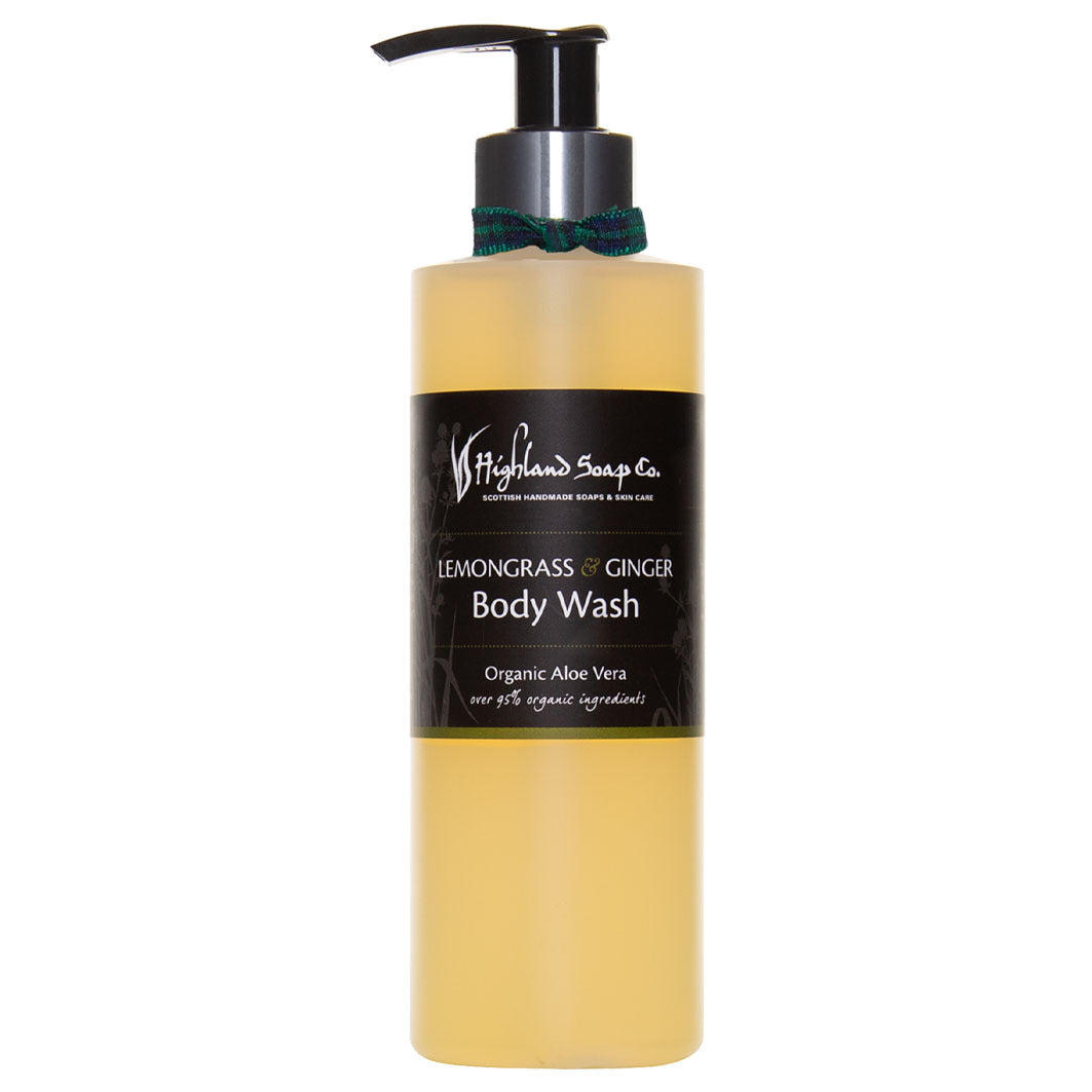 Organic Duschgel Lemongrass & Ginger im Bio Pumpspender auf Zuckerrohrbasis hergestellt 250 ml