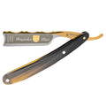 Rasiermesser Bergischer Löwe, vergoldet, 6/8", Karbon, 1/1 hohl, Spitzrücken, Spanischer Kopf, Rinde