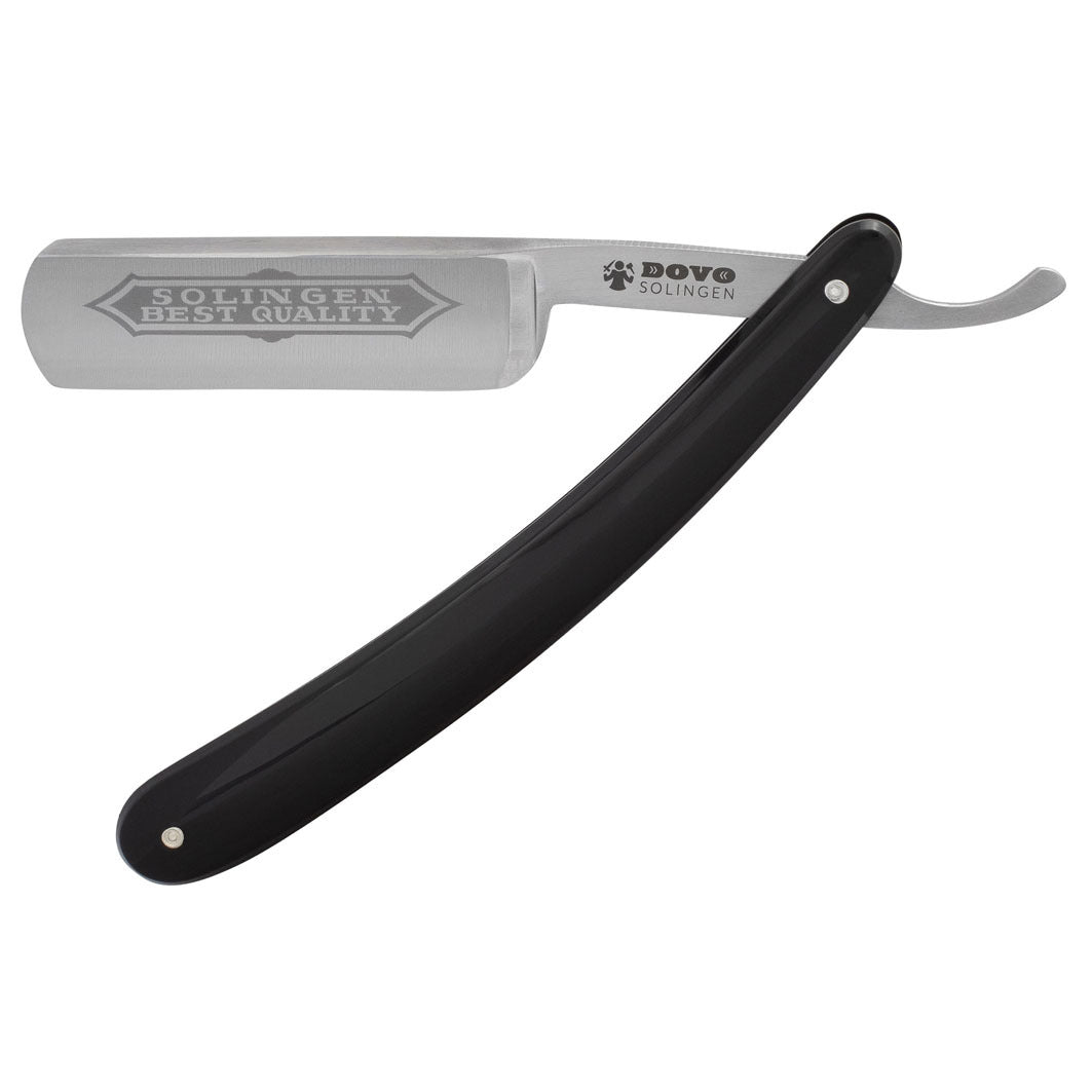 Rasiermesser Best Quality, 6/8", Karbon, 1/1 hohl, 2-Ansatz, Rundkopf, Acryl, Schwarz