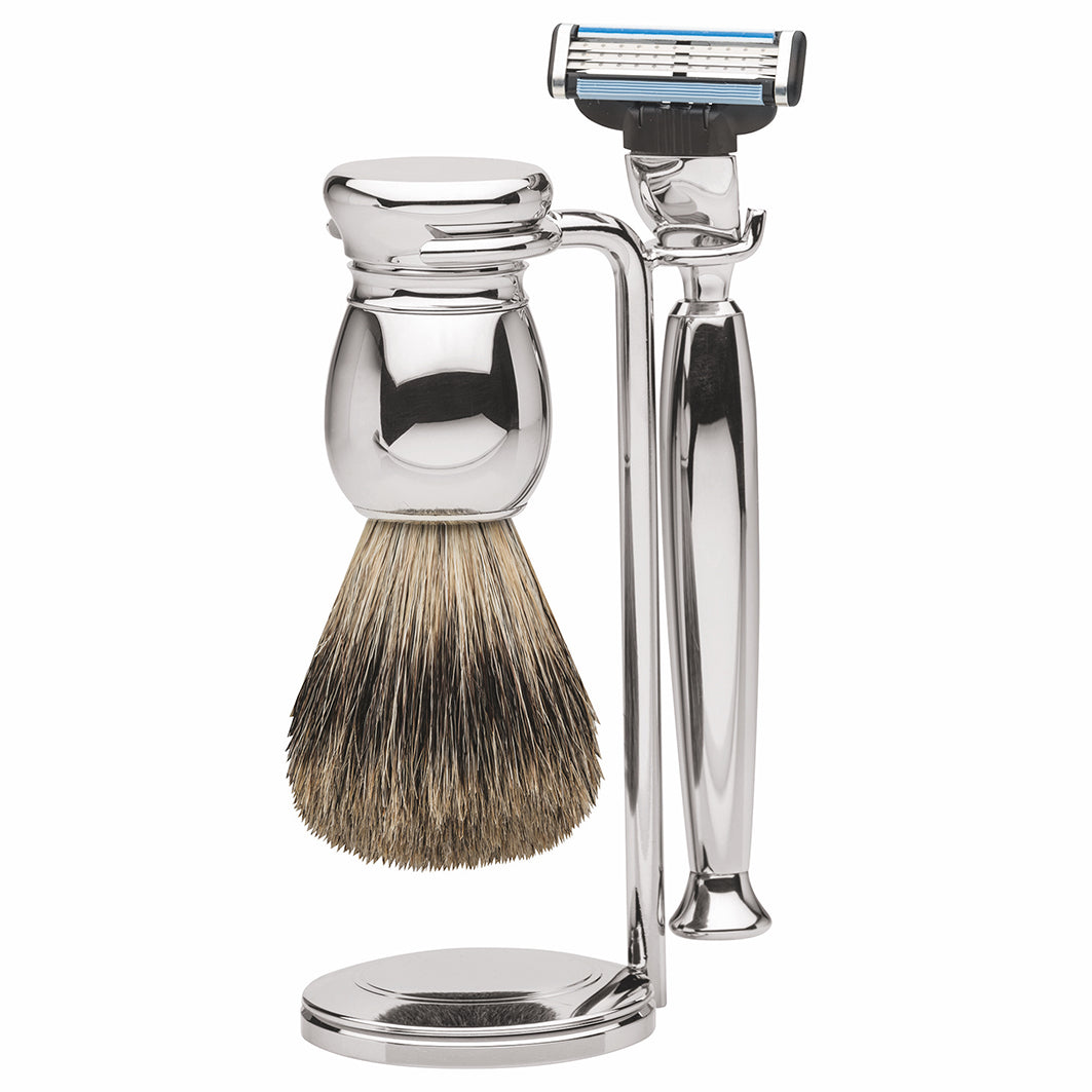 Rasiergarnitur Gillette Mach3 3-Tlg Dachshaar, Silber-Glänzend