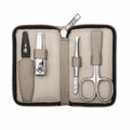 ERBE Maniküre Etui BEIGE, 4-tlg., Reißverschluss, beige, Rindleder, vernickelte Instrumente