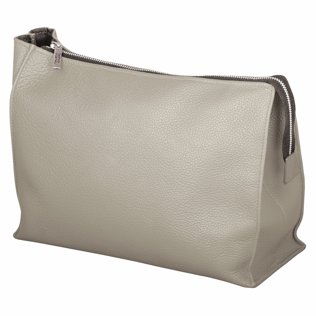 ERBE Kulturtasche, Leder, beige, 25 cm