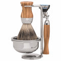 Rasiergarnitur Gillette Mach3 4-Tlg Dachshaar, Olivenholz
