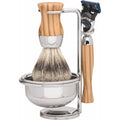 Rasiergarnitur Gillette Fusion 4-Tlg Silberspitz, Olivenholz