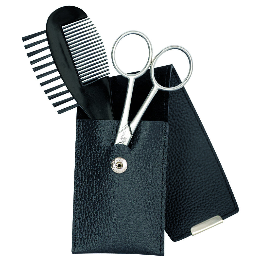 Bartpflege-Set im Etui, schwarz, 2-tlg.