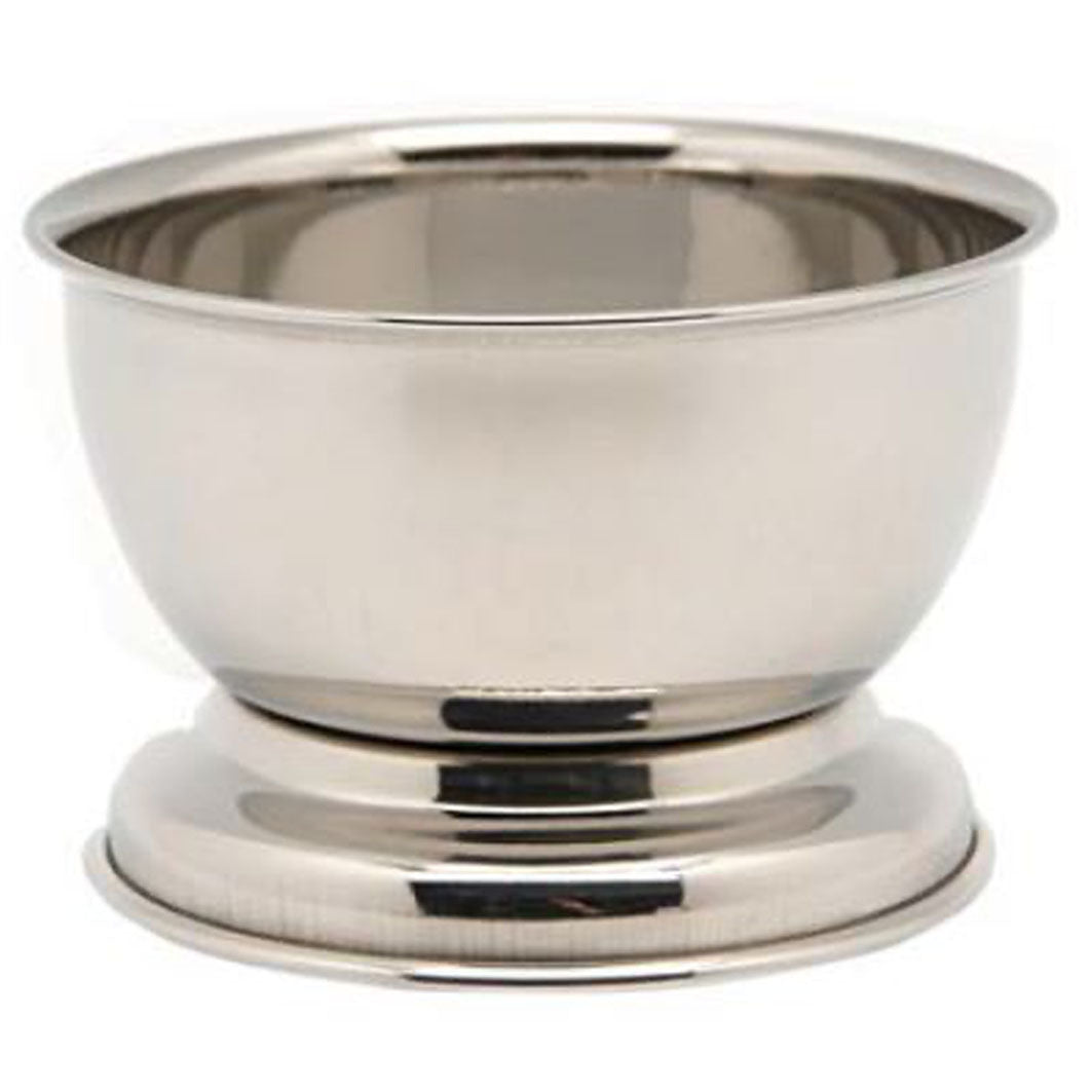 Rasierschale Metall silber mit Fuß