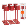 SIGOR Nuindie 3.0 LED Akku-Tischlampe, 6er-Set, feuerrot feuerrot
