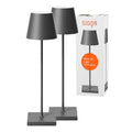 SIGOR Nuindie 3.0 LED Akku-Tischlampe, 2er-Set, graphitgrau graphitgrau