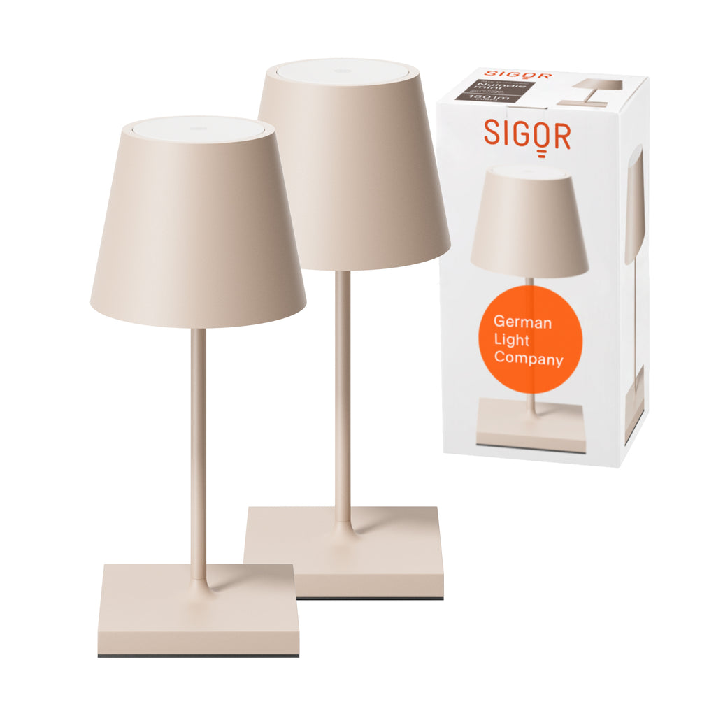 SIGOR Nuindie mini 3.0 LED Akku-Tischlampe, 2er-Set, dünenbeige dünenbeige