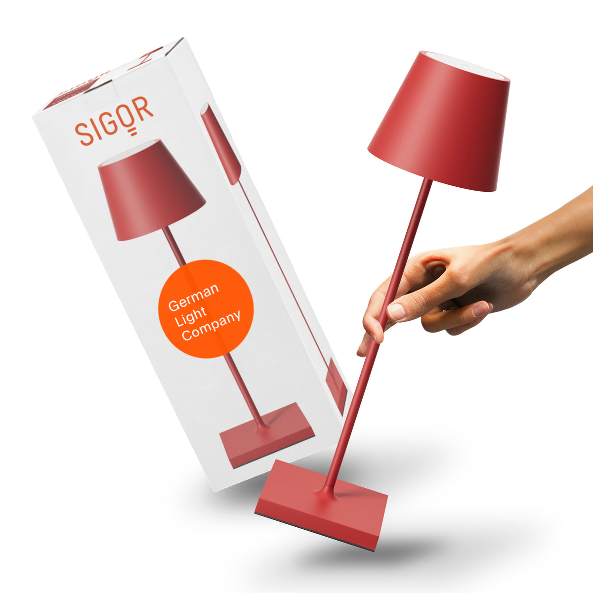 SIGOR Nuindie 3.0 LED Akku-Tischlampe, feuerrot feuerrot