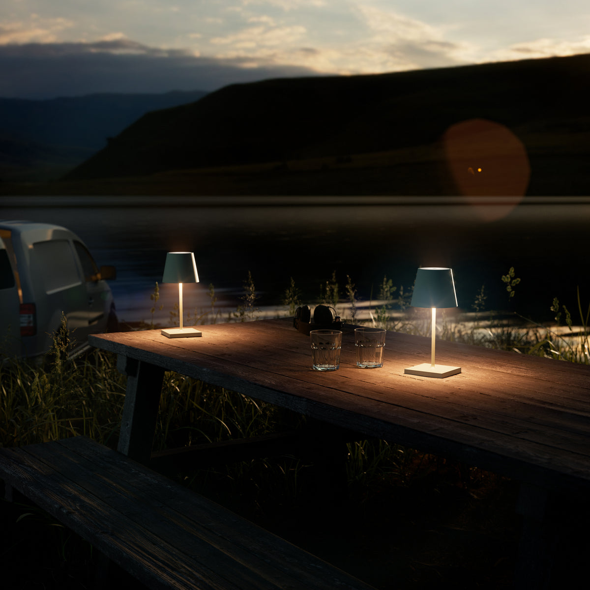SIGOR Nuindie mini 3.0 LED Akku-Tischlampe, 2er-Set, salbeigrün salbeigrün