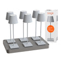 SIGOR Nuindie 3.0 LED Akku-Tischlampe, 6er-Set mit Ladestation, nebelgrau nebelgrau