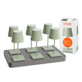 SIGOR Nuindie mini 3.0 LED Akku-Tischlampe, 6er-Set mit Ladestation, salbeigrün salbeigrün