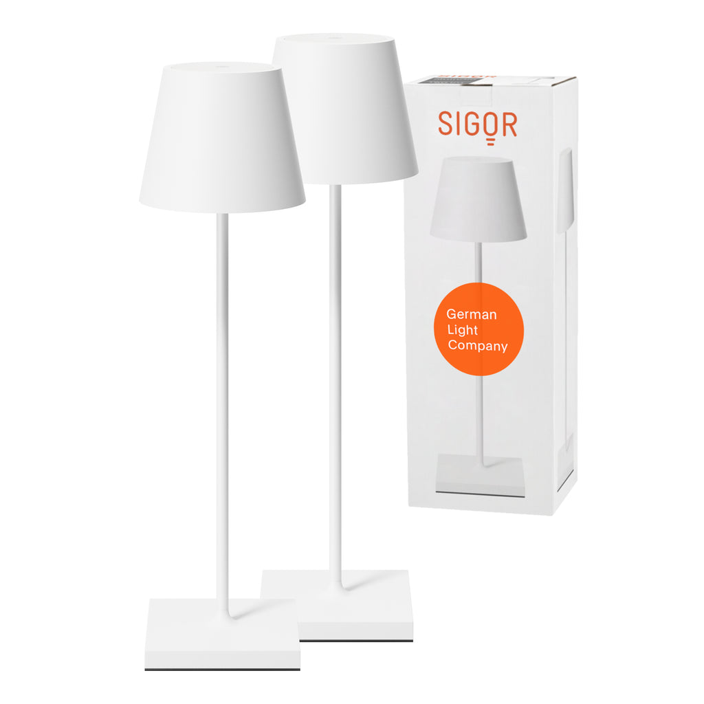 SIGOR Nuindie 3.0 LED Akku-Tischlampe, 2er-Set, schneeweiß schneeweiß