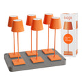 SIGOR Nuindie 3.0 LED Akku-Tischlampe, 6er-Set mit Ladestation, glutorange glutorange