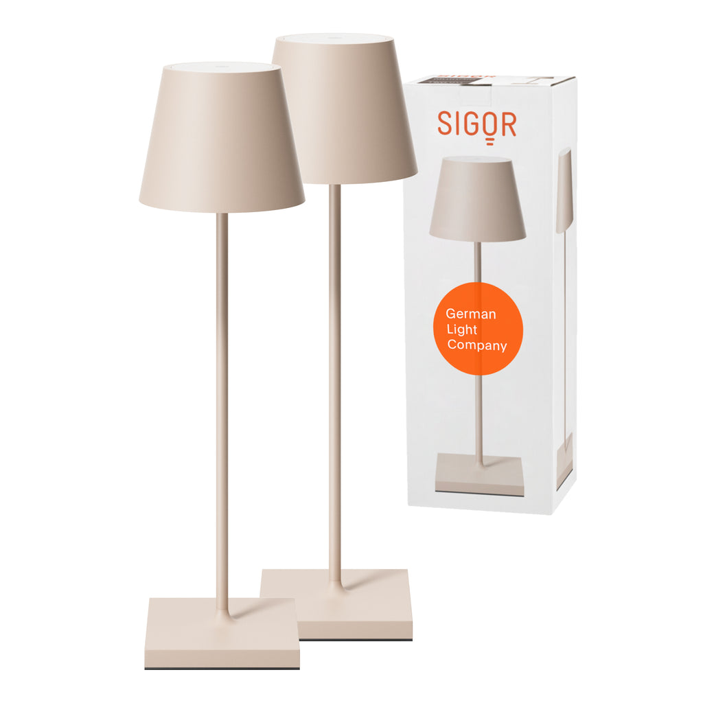 SIGOR Nuindie 3.0 LED Akku-Tischlampe, 2er-Set, dünenbeige dünenbeige