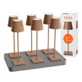 SIGOR Nuindie 3.0 LED Akku-Tischlampe, 6er-Set mit Ladestation, mokkabraun mokkabraun