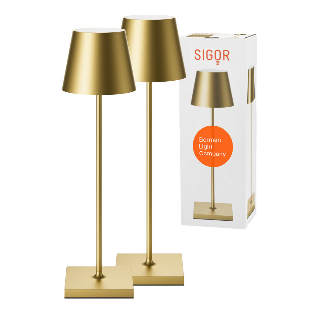 SIGOR Nuindie 3.0 LED Akku-Tischlampe, 2er-Set, goldfarben goldfarben