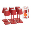 SIGOR Nuindie mini 3.0 LED Akku-Tischlampe, 6er-Set, feuerrot feuerrot