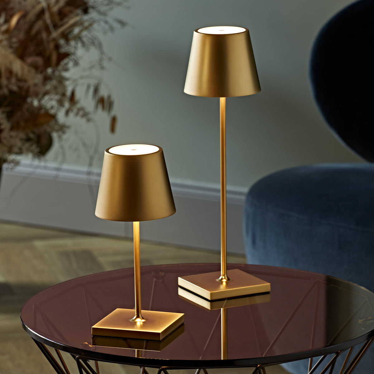 SIGOR Nuindie 3.0 LED Akku-Tischlampe, 6er-Set, goldfarben goldfarben