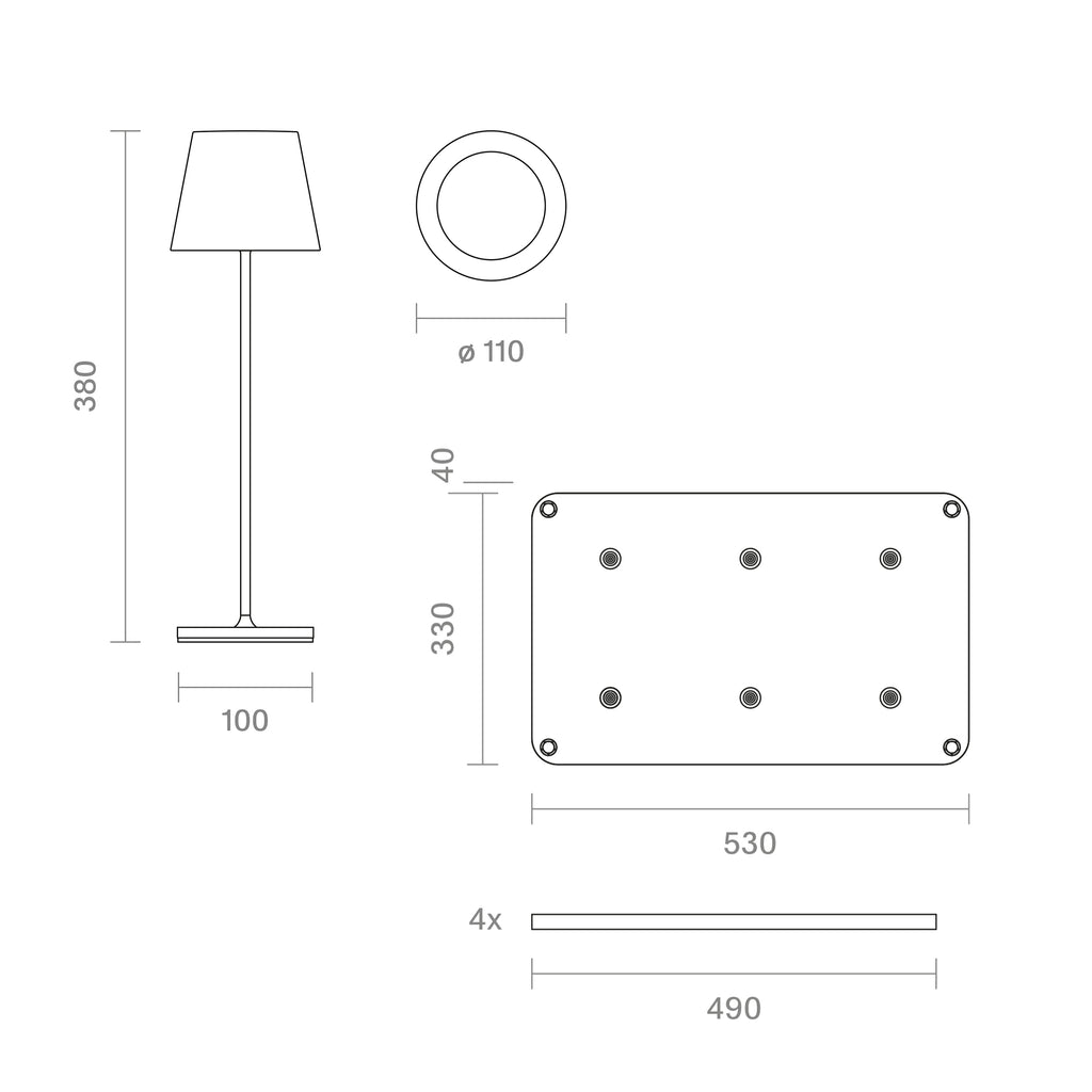 SIGOR Nuindie 3.0 LED Akku-Tischlampe, 6er-Set mit Ladestation, dünenbeige dünenbeige