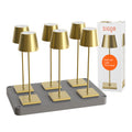 SIGOR Nuindie 3.0 LED Akku-Tischlampe, 6er-Set mit Ladestation, goldfarben goldfarben