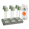 SIGOR Nuindie 3.0 LED Akku-Tischlampe, 6er-Set mit Ladestation, salbeigrün salbeigrün