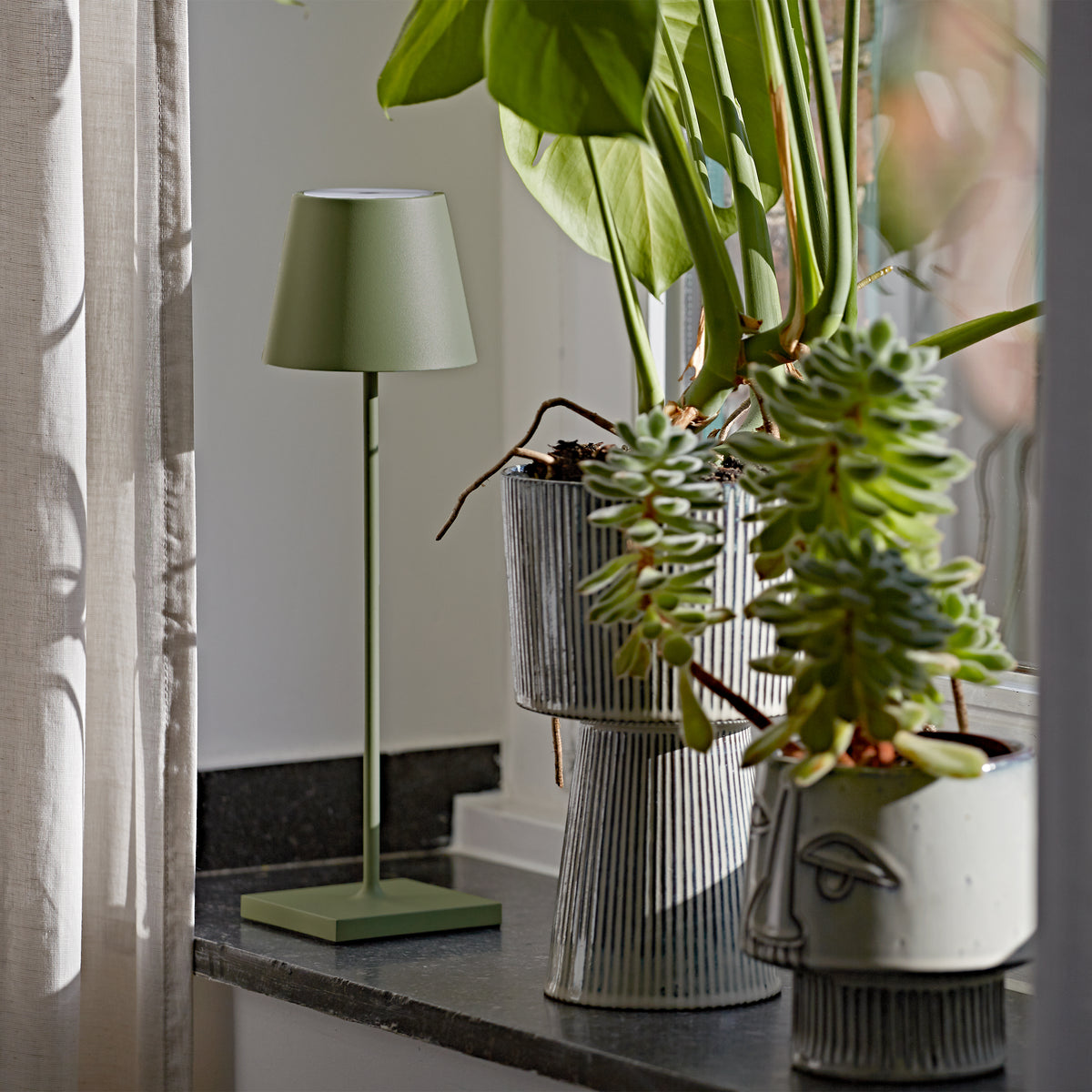 SIGOR Nuindie 3.0 LED Akku-Tischlampe, 2er-Set, tannengrün tannengrün