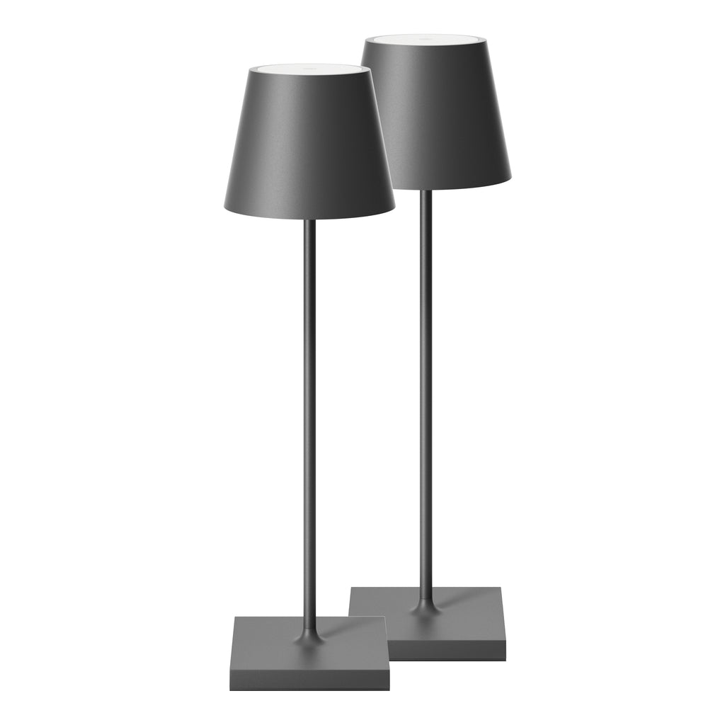 SIGOR Nuindie 3.0 LED Akku-Tischlampe, 2er-Set, graphitgrau graphitgrau
