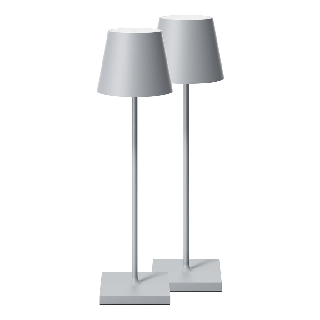 SIGOR Nuindie 3.0 LED Akku-Tischlampe, 2er-Set, nebelgrau nebelgrau