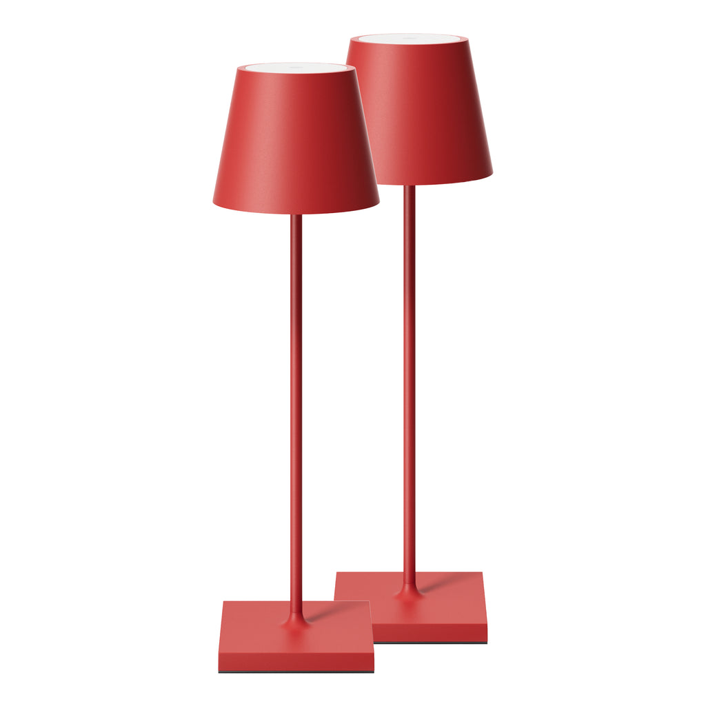 SIGOR Nuindie 3.0 LED Akku-Tischlampe, 2er-Set, feuerrot feuerrot