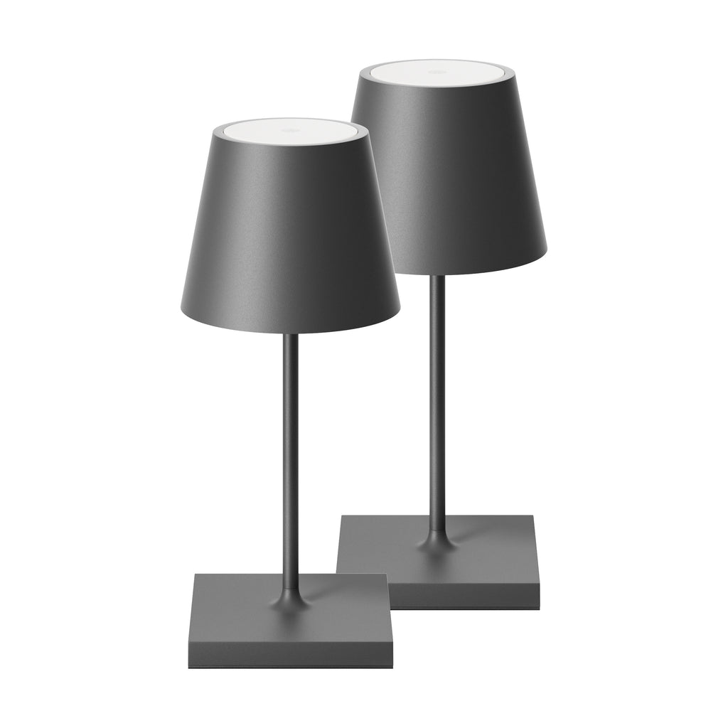 SIGOR Nuindie mini 3.0 LED Akku-Tischlampe, 2er-Set, graphitgrau graphitgrau