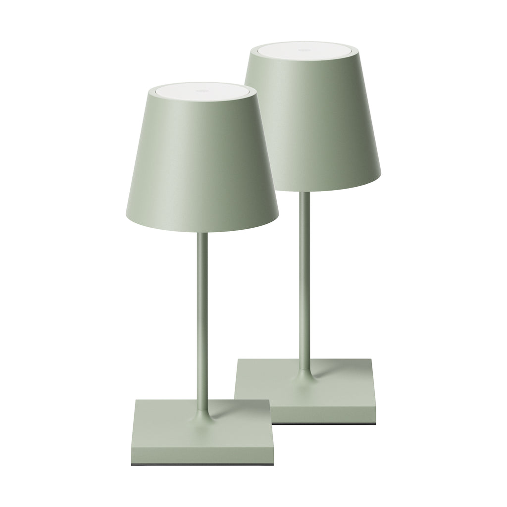 SIGOR Nuindie mini 3.0 LED Akku-Tischlampe, 2er-Set, salbeigrün salbeigrün