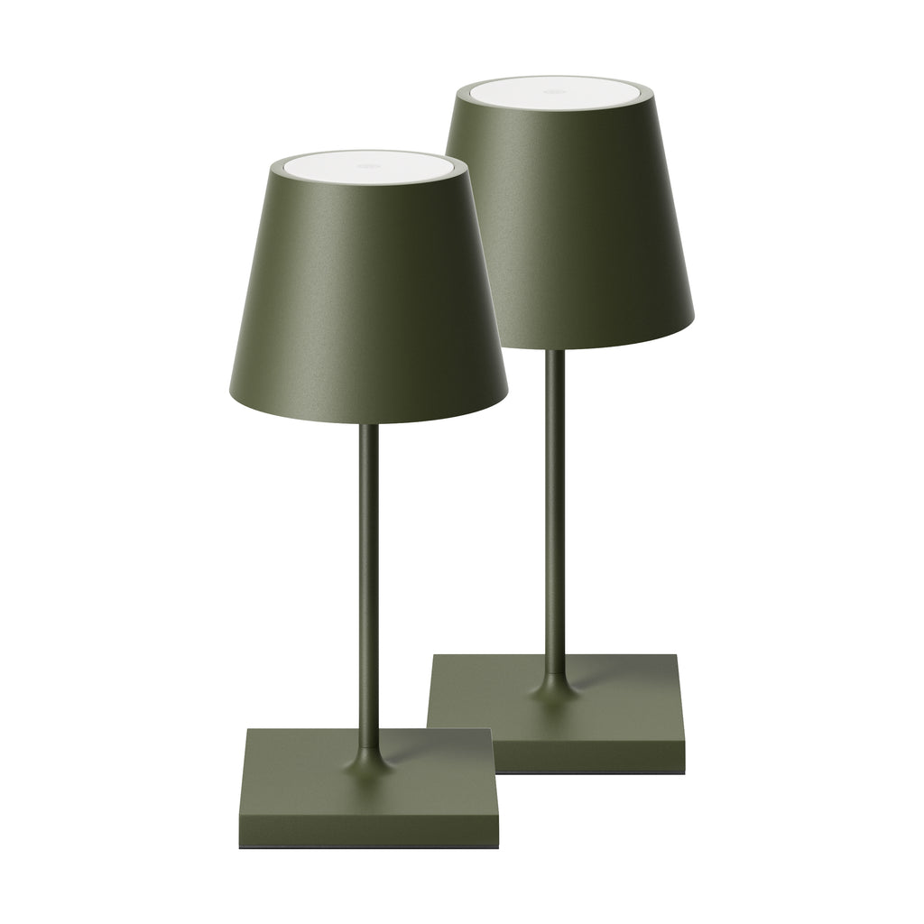 SIGOR Nuindie mini 3.0 LED Akku-Tischlampe, 2er-Set, tannengrün tannengrün