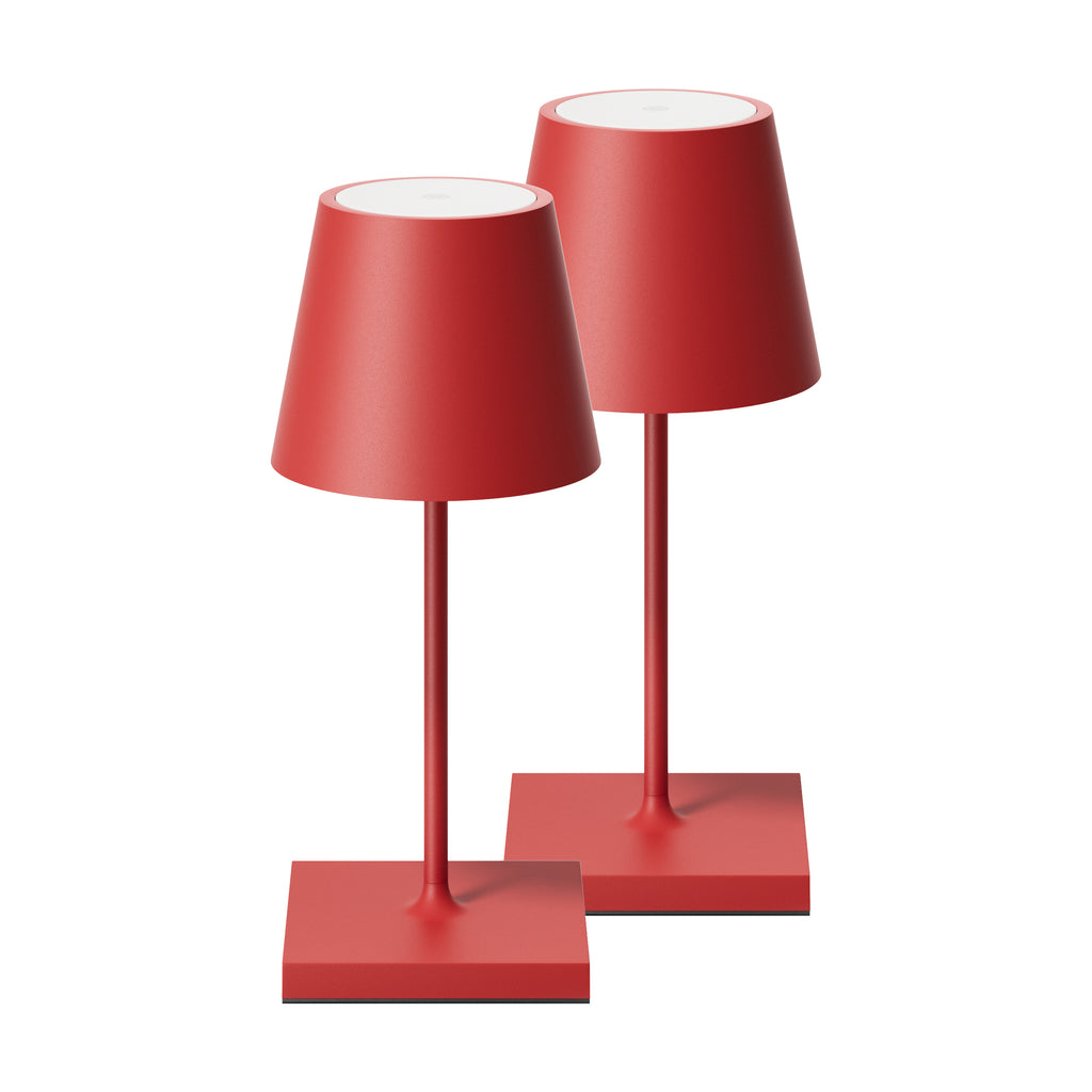 SIGOR Nuindie mini 3.0 LED Akku-Tischlampe, 2er-Set, feuerrot feuerrot
