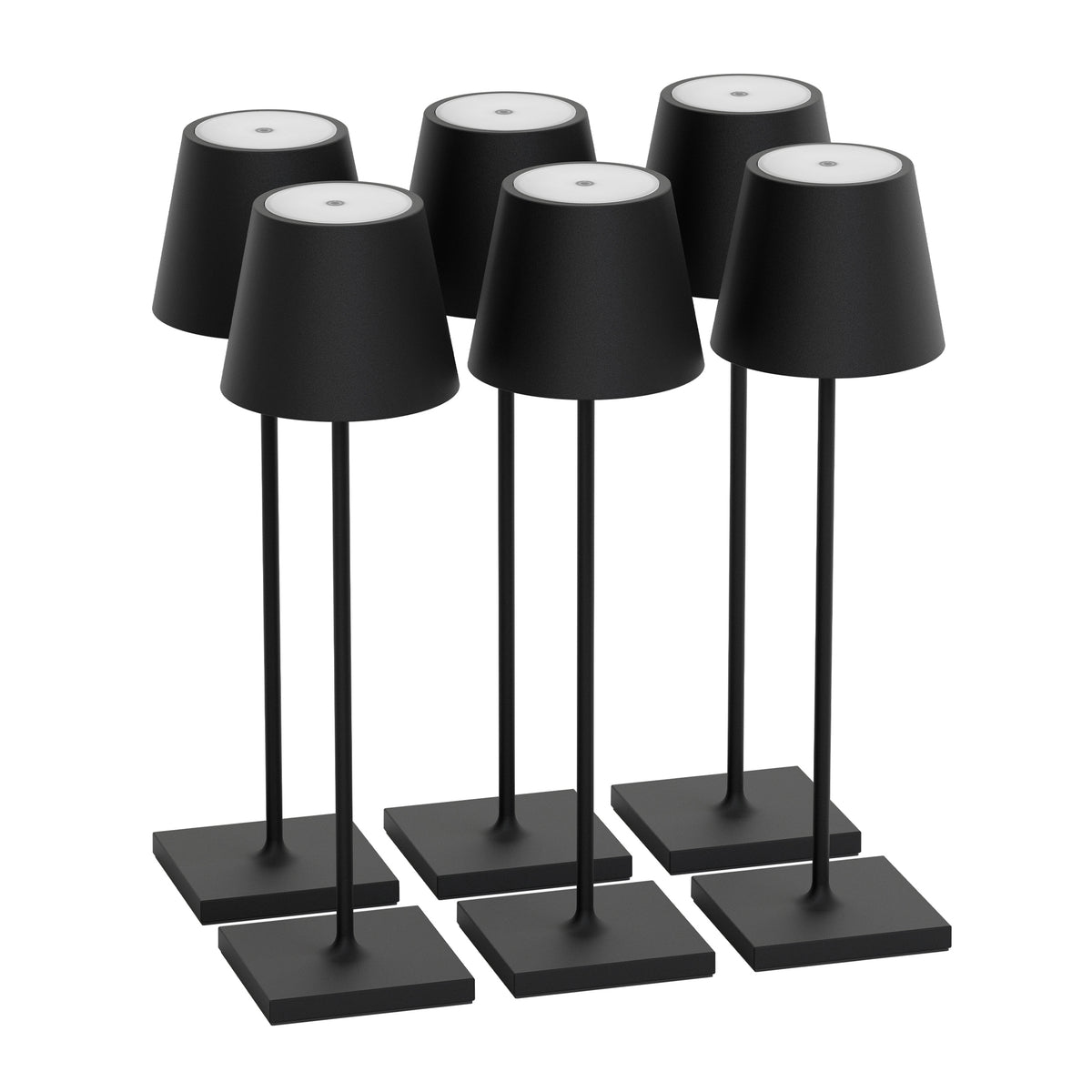 SIGOR Nuindie 3.0 LED Akku-Tischlampe, 6er-Set, nachtschwarz nachtschwarz