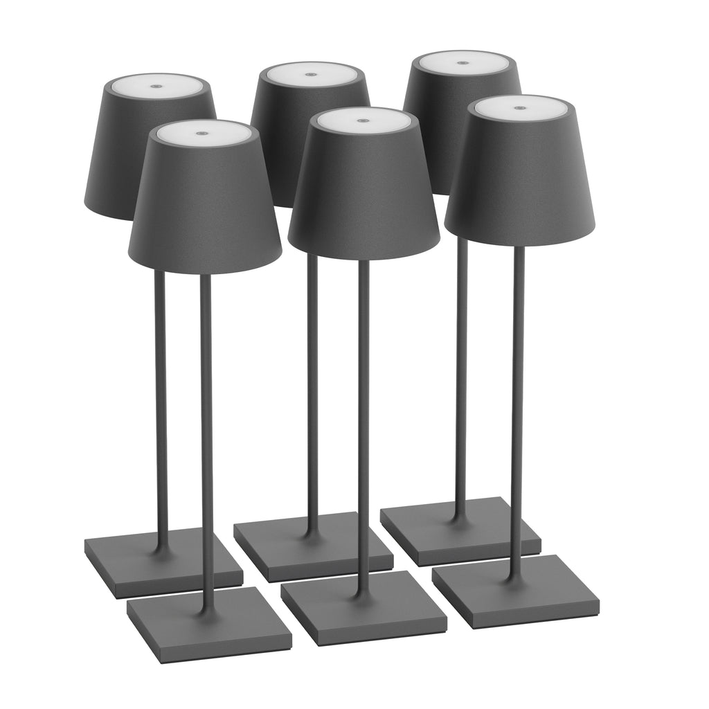 SIGOR Nuindie 3.0 LED Akku-Tischlampe, 6er-Set, graphitgrau graphitgrau