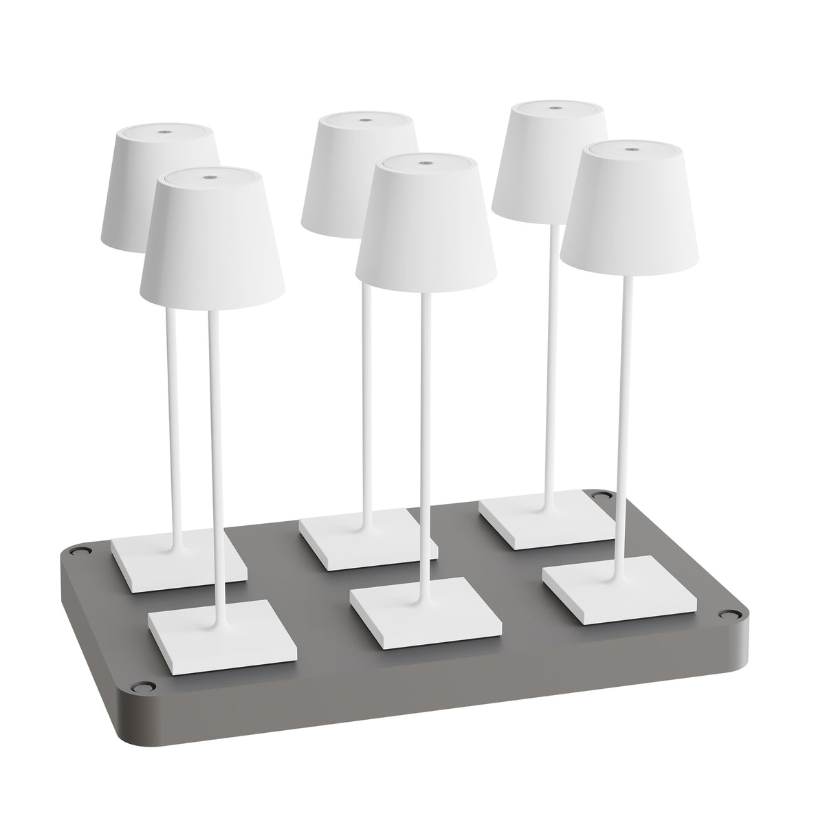 SIGOR Nuindie 3.0 LED Akku-Tischlampe, 6er-Set mit Ladestation, schneeweiß schneeweiß