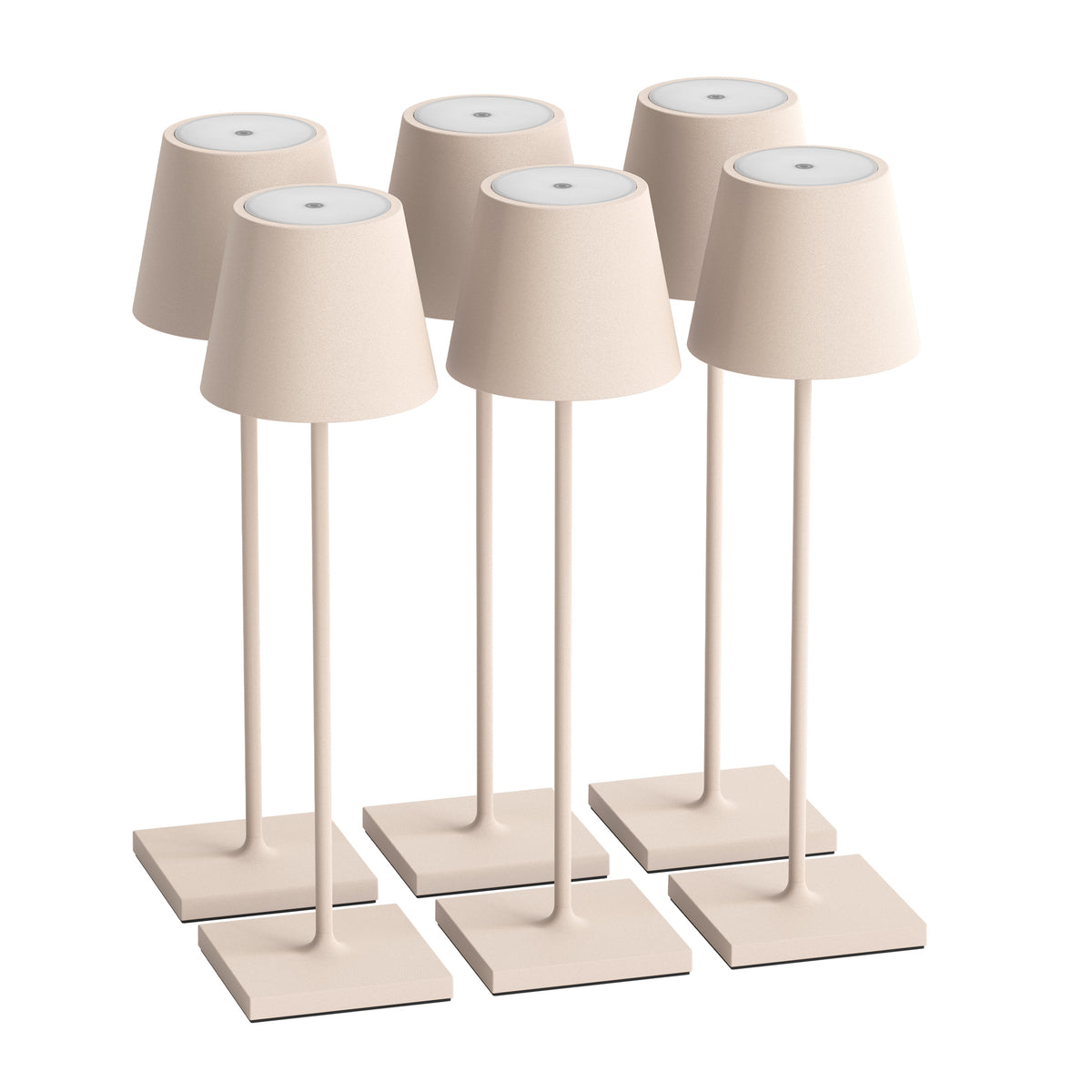SIGOR Nuindie 3.0 LED Akku-Tischlampe, 6er-Set, dünenbeige dünenbeige