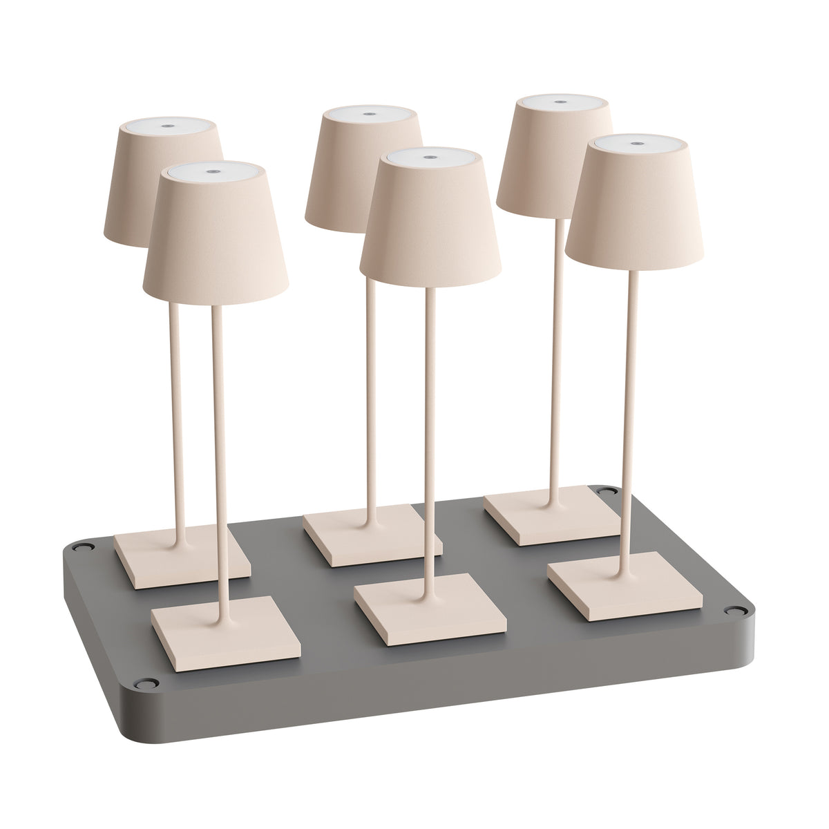 SIGOR Nuindie 3.0 LED Akku-Tischlampe, 6er-Set mit Ladestation, dünenbeige dünenbeige
