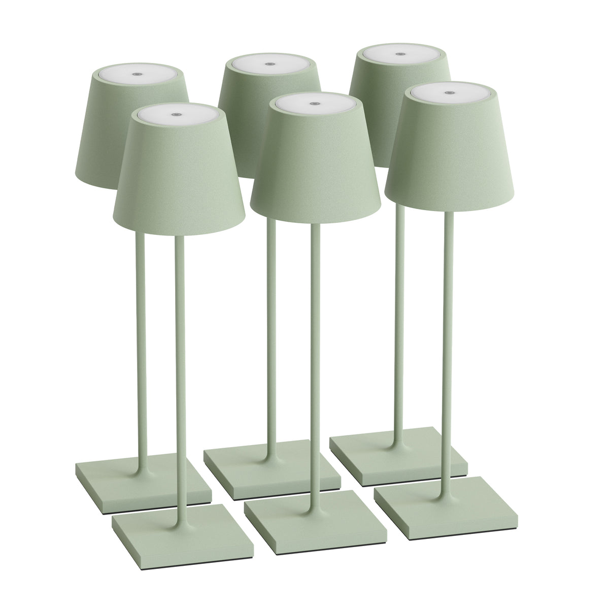 SIGOR Nuindie 3.0 LED Akku-Tischlampe, 6er-Set, salbeigrün salbeigrün