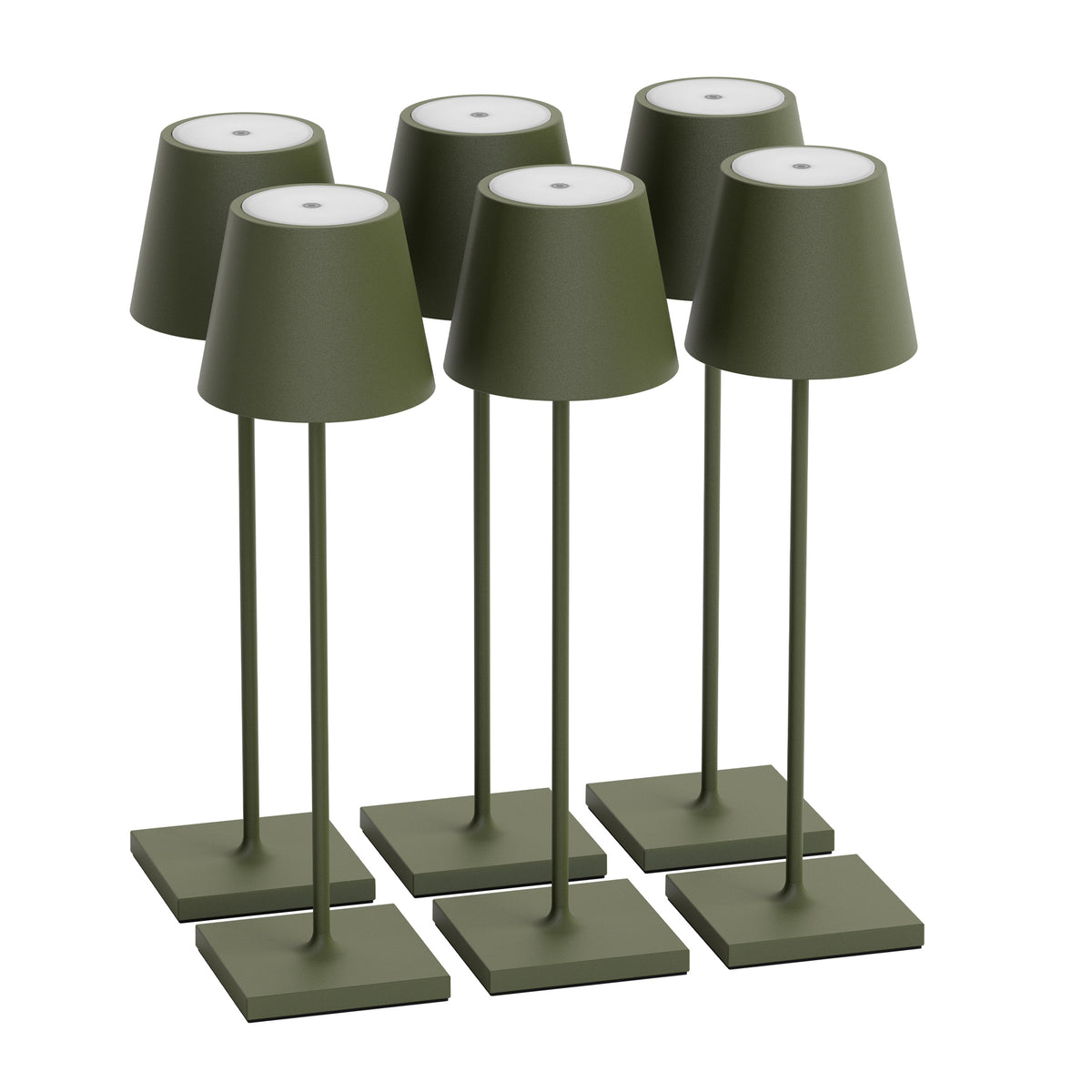 SIGOR Nuindie 3.0 LED Akku-Tischlampe, 6er-Set, tannengrün tannengrün