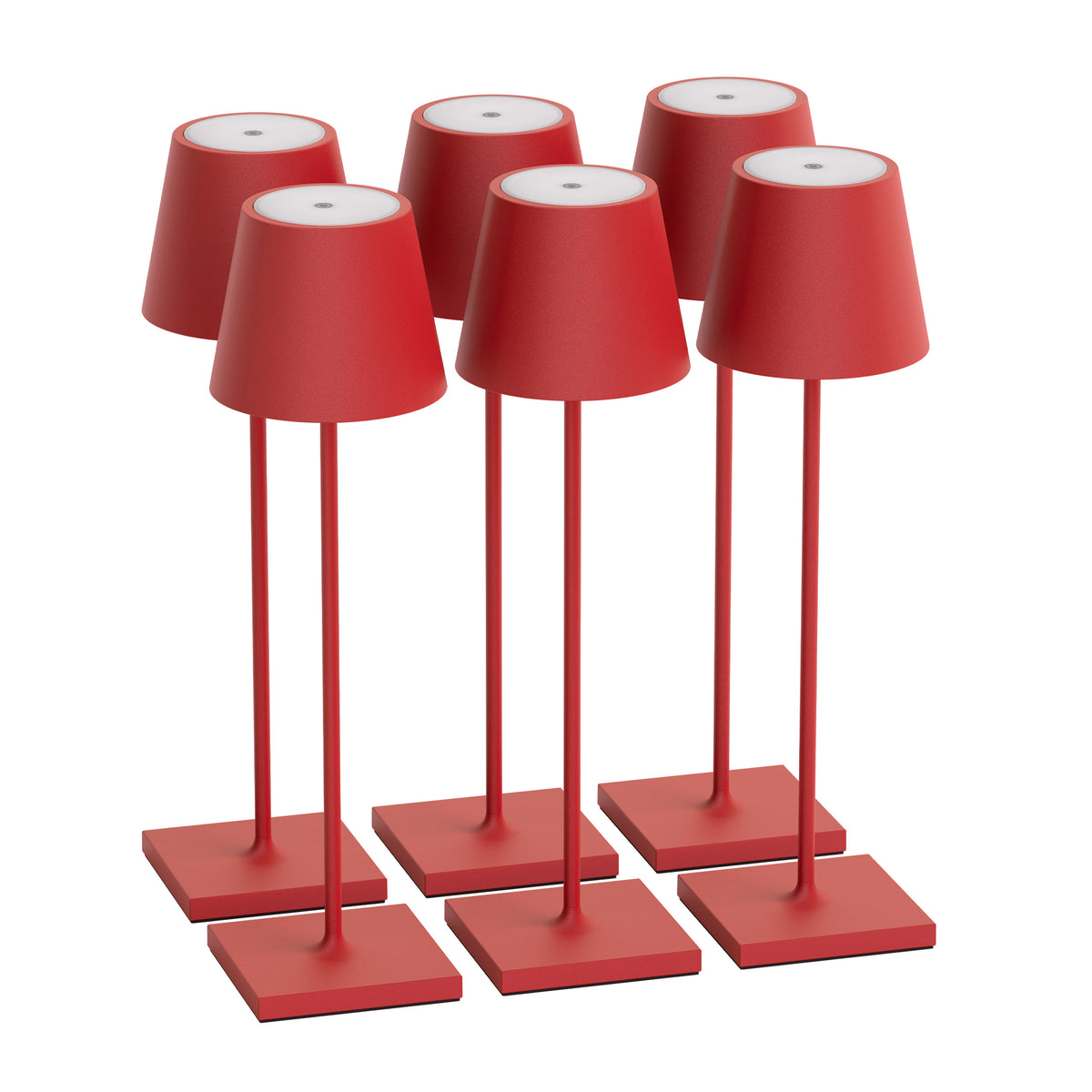 SIGOR Nuindie 3.0 LED Akku-Tischlampe, 6er-Set, feuerrot feuerrot