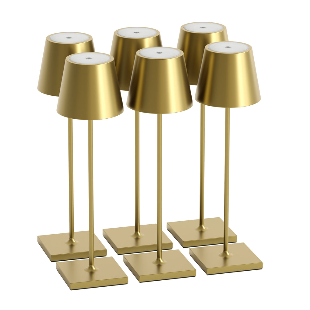 SIGOR Nuindie 3.0 LED Akku-Tischlampe, 6er-Set, goldfarben goldfarben