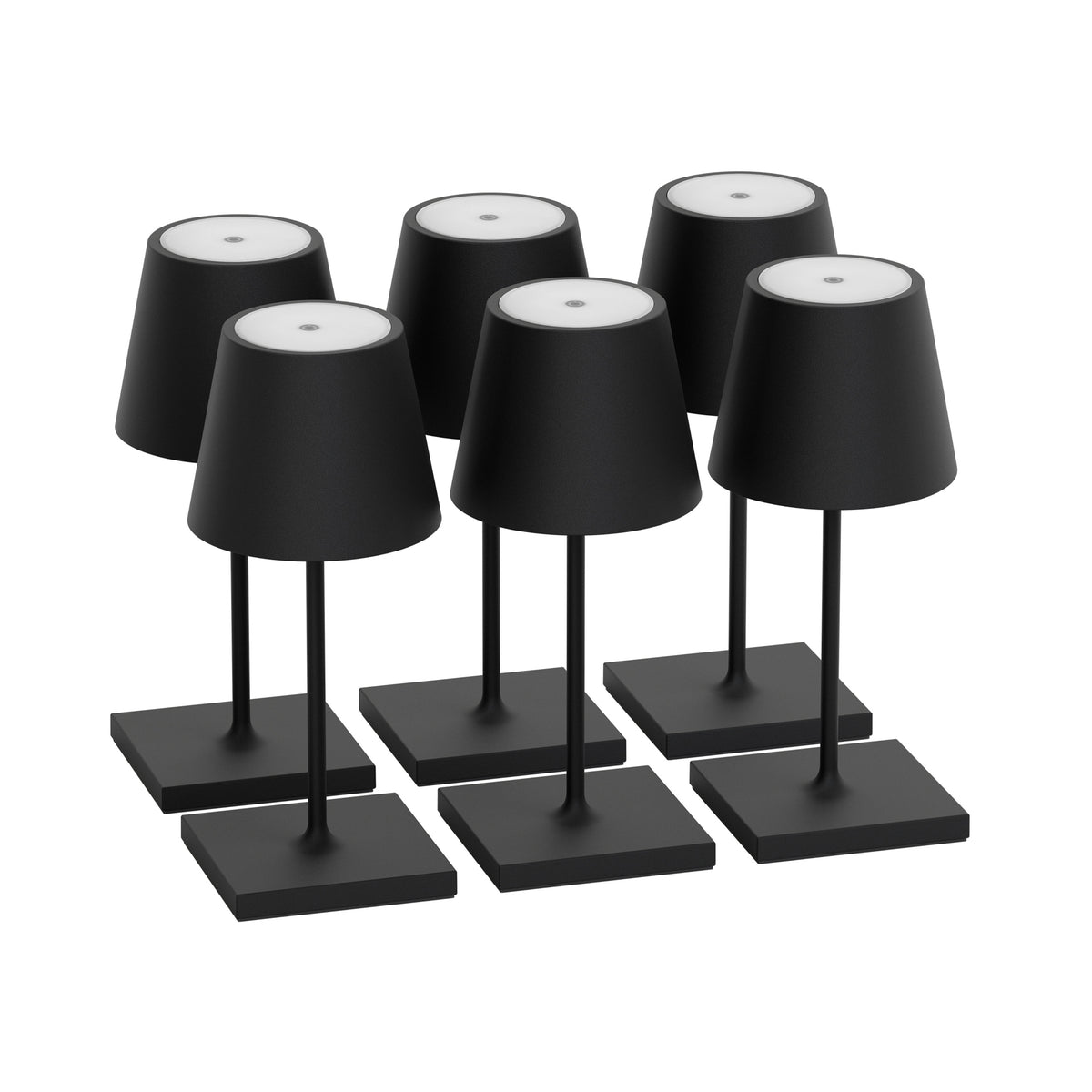 SIGOR Nuindie mini 3.0 LED Akku-Tischlampe, 6er-Set, nachtschwarz nachtschwarz