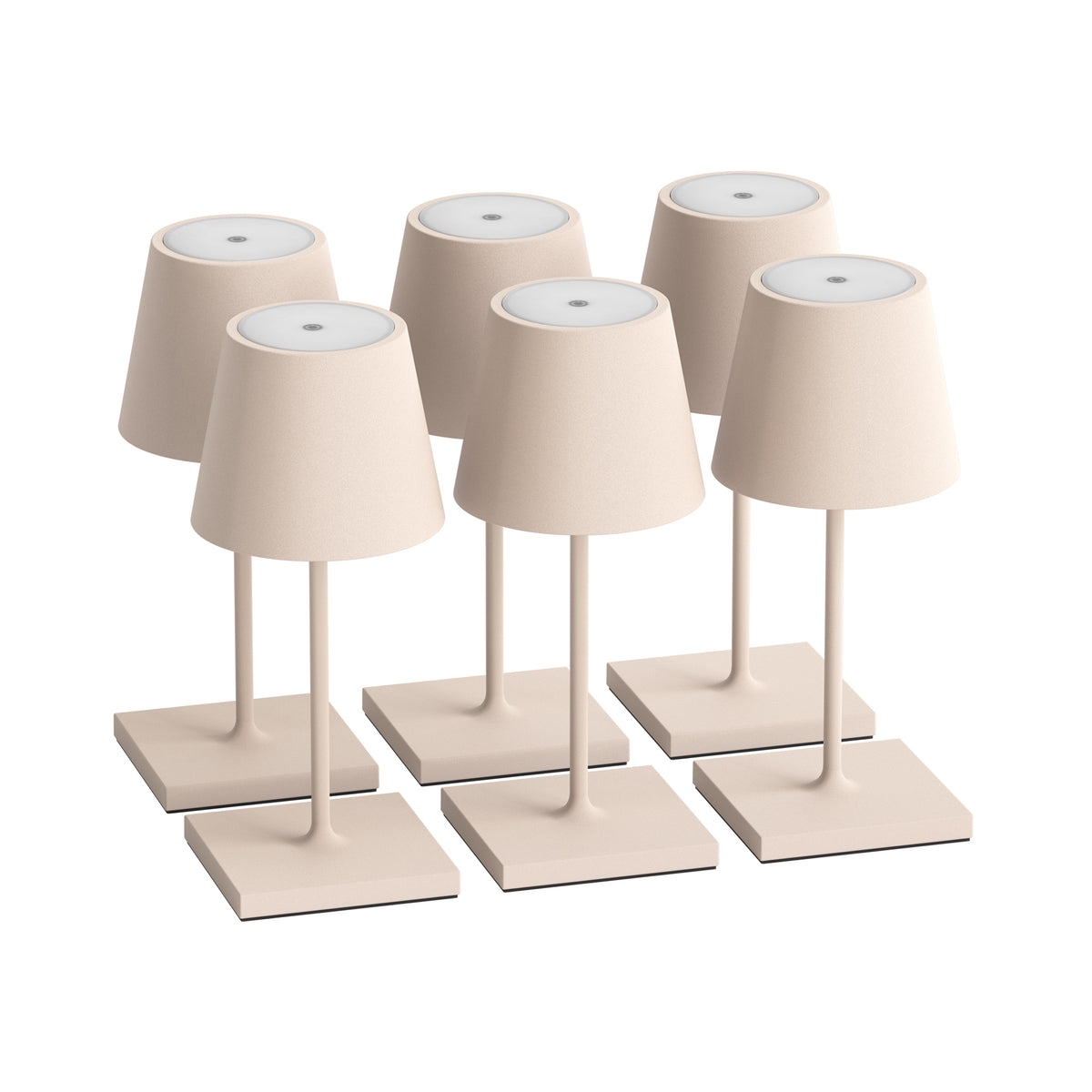 SIGOR Nuindie mini 3.0 LED Akku-Tischlampe, 6er-Set, dünenbeige dünenbeige