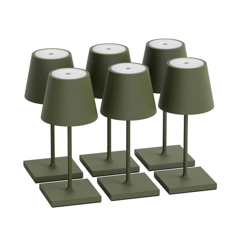 SIGOR Nuindie mini 3.0 LED Akku-Tischlampe, 6er-Set, tannengrün tannengrün