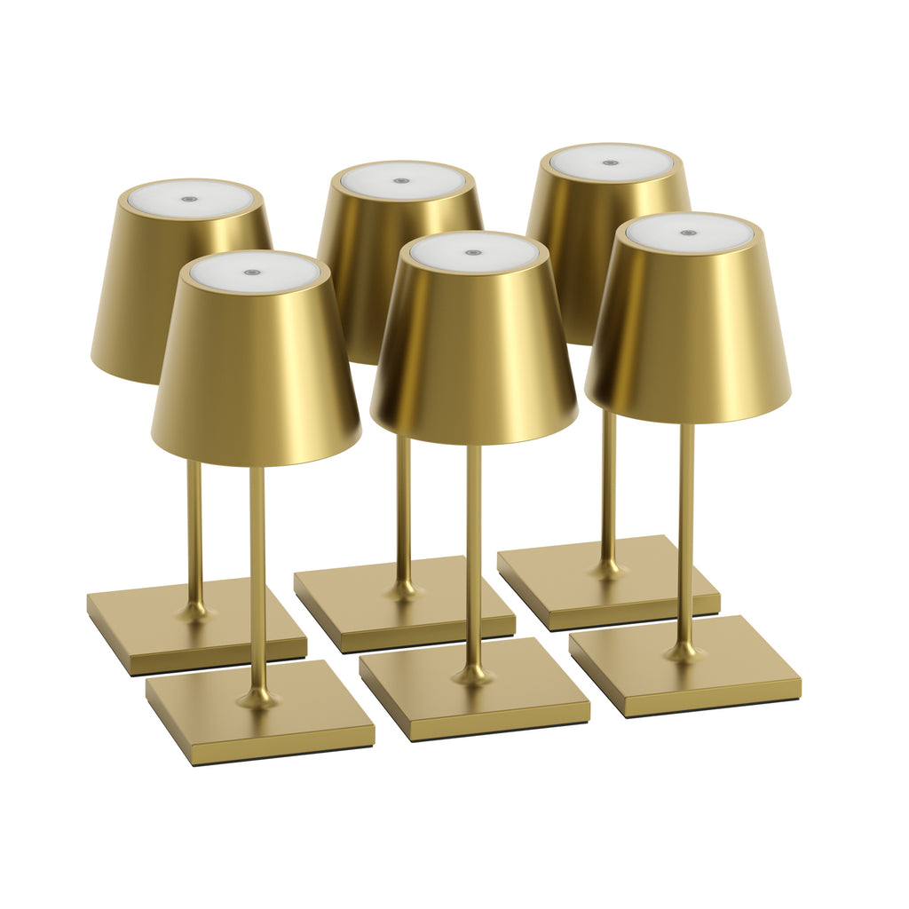 SIGOR Nuindie mini 3.0 LED Akku-Tischlampe, 6er-Set, goldfarben goldfarben